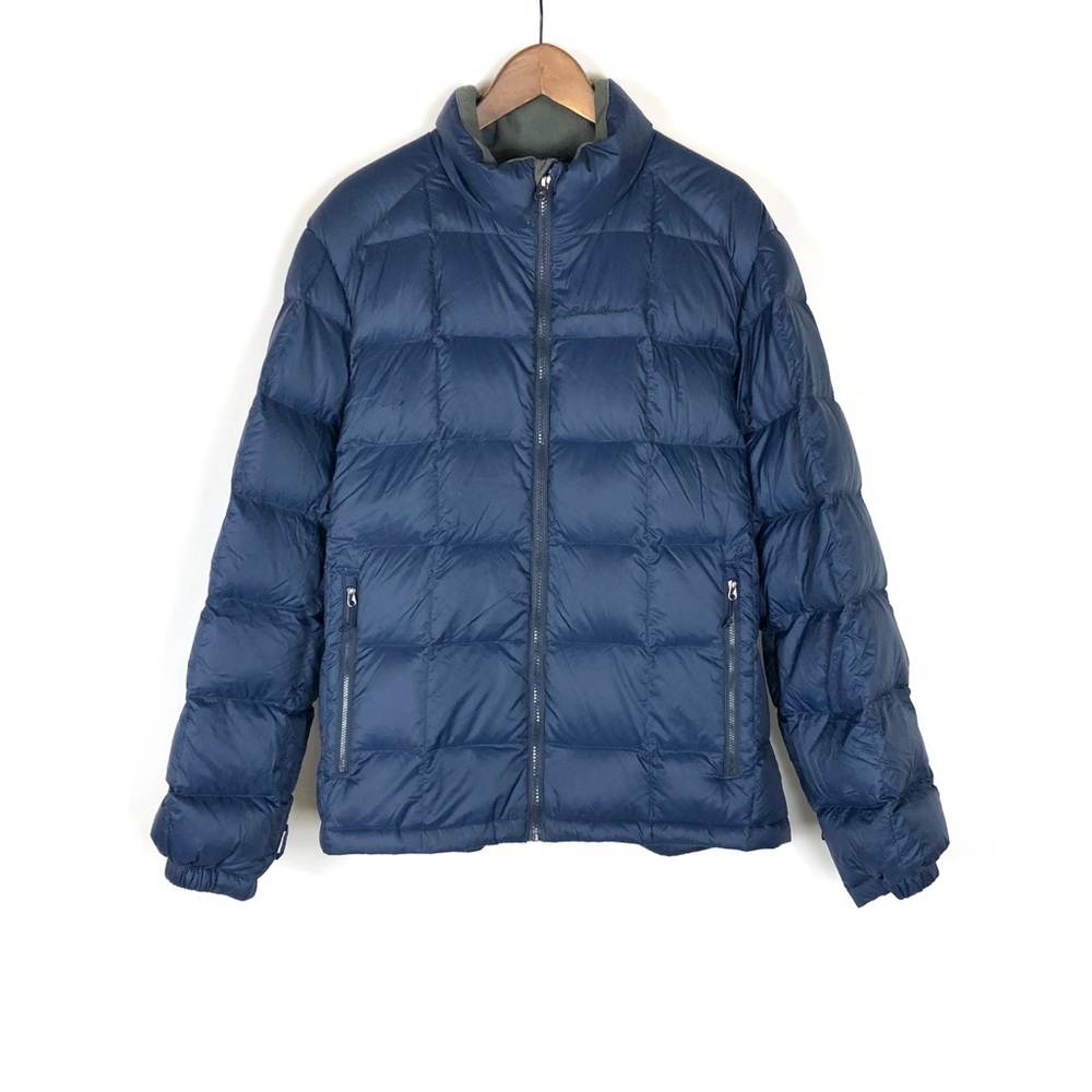 Eddie Bauer Men’s Goose Down Puffer Coat Navy Blue